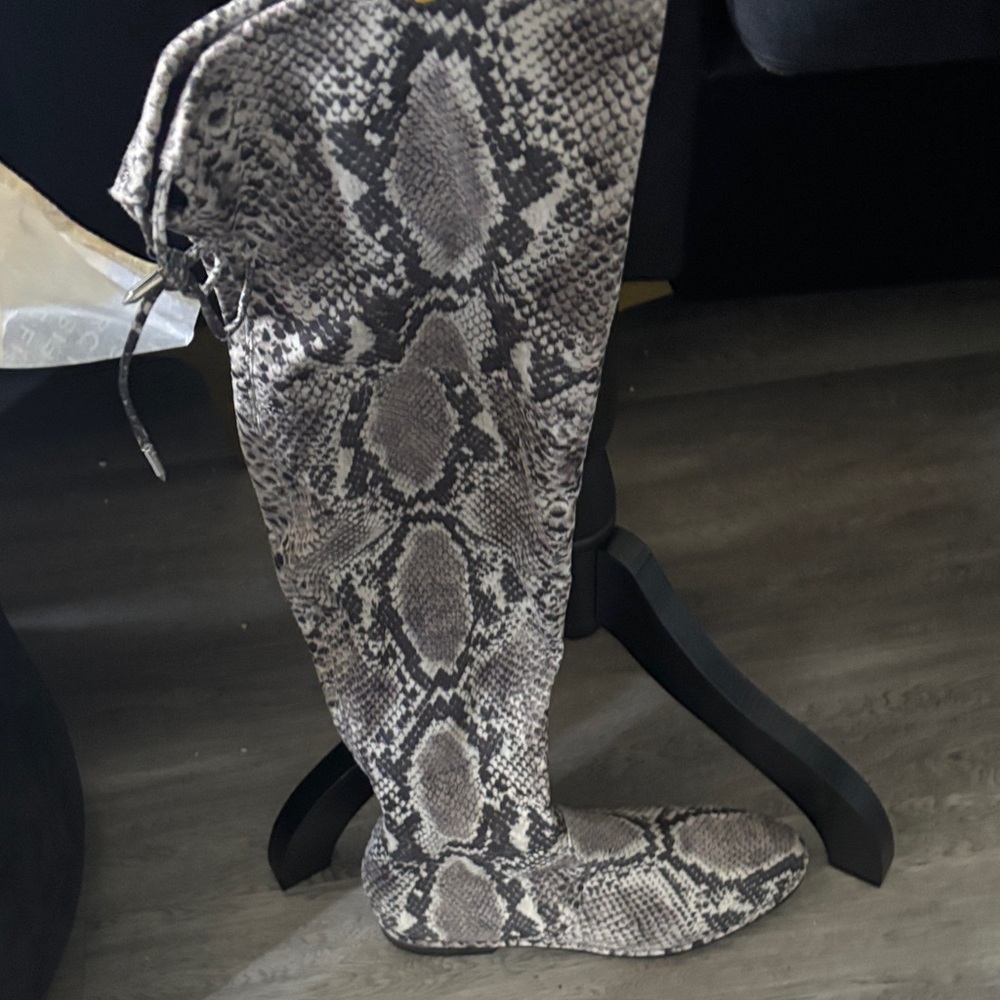 Marc Fisher Snake Print Over the Knee Boots